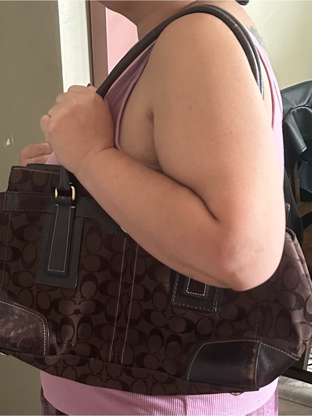 Vintage Coach Hampton Signature handbag in brown - Picture 9 of 9